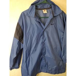 Nike VTG Wind Jacket Windbreaker Size Medium Blue snap button